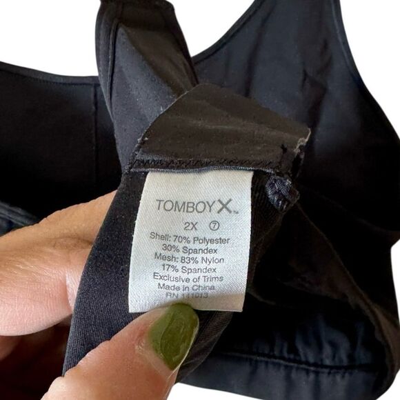 TomboyX Peak Medium Impact Sports Bra Black Women’s Size 2X - Picture 3 of 3
